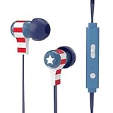 Marvel - Stereo In-Ear Ohrhörer mit Mikrofon und Lautstärkeregler für Handy - Captain America, Tribe EPW11601