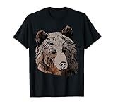Grizzlybär Bärenmotiv Kunst Aufdruck Tier mit Nordisch Bär T-S
