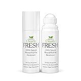 Clearly FRESH Natural Magnesium Roll On Deodorant | 24 hour Protection for Sensitive Skin with Aloe Vera, Argan Oil | No Aluminum, Parabens or Alcohol | (Geranium Sage)