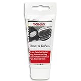 SONAX Chrom- & AluPaste (75 ml) Poliermittelhaltige Pflegepaste zur Beseitigung von Korrosion, angelaufenen und blinden Stellen | Art-Nr. 03080000