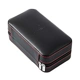 JHYS Zigarettenetui,Zigarrenhumidor Zigarrenhumidor mit Reißverschluss 6er Pack Zigarrenbefeuchter Tragbares Autoetui aus Zedernholz Schwarz ble für das Büro klassischer Tragbarer Zigarrenb