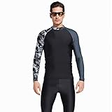 HUOFEIKE Herren Split Diving T-Shirt Surf Top Qualle Tragen Langarm Schnorchel Top Sonnencreme Schnelltrocknend Elastisch Windsurfen Sportbekleidung Motorboot Kajak,Xd,XXXL