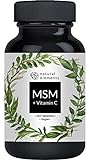 MSM 2000mg mit natürlichem Vitamin C - 365 Tabletten - Laborgeprüft, hochdosiert, veg