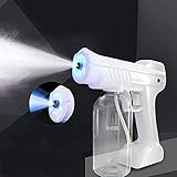 Sprühpistole Fogger Maschine 800ml Schnurlose elektrische Sprühgeräte Ultraviolett Sterilisation Desinfektionszerstäubung Spritzgerät Blau Licht Dampfluftreiniger Spray Spritzpistole weiß