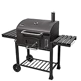 ACTIVA Grill Gusseisen XXL Grillwagen Angulatus, Schwarz, Holzkohlegrill Barbeque BBQ - inkl Abdeckhaube, Holzkohle-Grill Groß G