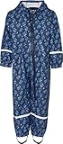 Playshoes Baby-Jungen Regen-Overall, Regenanzug Baustelle Regenhose, Blau (Marine 11), Herstellergröße: 80