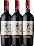 VINELLO 3er Weinpaket Rotwein - Ribet Red Cabernet Sauvignon Merlot 2020 - Arrogant Frog mit VINELLO.weinausgießer | 3 x 0,75 L