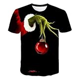 LIWEIKE 2020 T-Shirt mit 3D-Druck, Grün, Grinch-T-Shirt, Top Fashion Cute Animal Pattern Männer und Frauen Mode Kleidung T-Shirt (Farbe: 004, Größe: L)