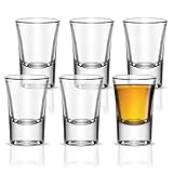 Vikko Schnapsgläser, 28,3 ml, 6 Stück, klein, für Spirituosen und Spirituosen – robuste Tequila-Bar-Gläser für Alkohol und Espresso – 6-teiliges Mini-Shooter-Glas-Set (Cheerio- 28,3 g)