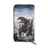 XCNGG Troll et Elfes Geldbörse Leder Geldbörsen Kupplung RFID Original Reißverschluss Geldbörse Telefon Kreditkarteninhaber Organizer Blocking Wristlet Geldbörsen Tasche Kupplung Geldbö