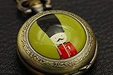 Soldaten-Bild, Hintergrund als grün, Soldaten-Taschenuhr, Soldaten-Halskette, Vintage-Bronze-Schmuck, Kunst-Bild-Schmuck, modischer Anhäng