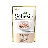 Schesir Cat Jelly Thunfisch mit Lachs, Katzenfutter nass, 20 Beutel x 85 g