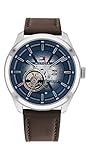 Tommy Hilfiger Herren analog Quarz Uhr mit Leder Armband 1791888