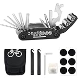 TBoonor Fahrrad-Multitool, 16-in-1 Fahrrad Werkzeug Multifunktionswerkzeug Fahrrad Reparatur Set Pocket Tool Multifunktions Werkzeug