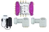 Opticum OMS 9/6 Multischalter (2x Quattro LNB, 2x Satellite, max: 6 Teilnehmer)