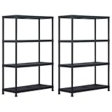 Gawany 2 STK.Lagerregale Kellerregal Steckregal Werkstattregal Schwerlastregal Schwarz 90 x 40 x 138 cm 220 kg
