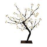 Fenteer Künstliche 48 LED Birkenbaum Licht Batteriebetriebene Tischplatte Baum Bonsai Baum Dekorationen für Weihnachten Herbst Schlafzimmer Feier Party - Warmes L