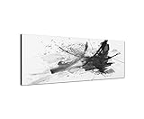 Augenblicke Wandbilder Keilrahmenbild Panoramabild SCHWARZ/Weiss 150x50cm Malerei schwarz abstrak
