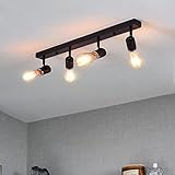 Heircido Spotleuchte Schwenkbar mit 4 Lampenfassung, Vintage Deckenspot Deckenstrahler 4 Flammig Industrial für Schlafzimmer Wohnzimmer Küche usw