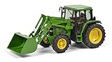 Schuco 450773300 6300 mit Frontschaufel und John Deere Aufkleber, Traktor, Modellauto, Maßstab 1:32, grü