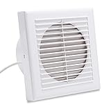 Hotmigao Badlüfter Wandventilator Ø 150mm Bad-Lüfter Weiß, Leise Ventilator, Ventilator Küche WC B