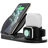 3 in 1 Schnellladegerät für Apple Watch, Smartphone, Airpods – Magnetisches kabelloses Ladegerät Ständer Schnellladeg