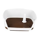 Pet Mesh Katzentoilette Palettenboxen Toilette Trainingsmatte Toilettensitz Innengebrauch von kleinen Welpen (Farbe: Rosa, Größe: 53 * 47 * 20 cm) (Pink 53 * 47 * 20 cm)