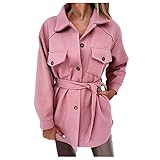 GFGHH Mantel Damen Wintermantel Frauen Trenchcoat Elegant Winterjacke Übergangsmantel Ausgestellt Mantel Trenchcoat mit Gürtel Lang Casual Strick Parka Mit Kapuze Und Gü