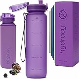 Hydracy Trinkflasche mit Infuser und Zeitmarkierung - 1Liter BPA-Frei Auslaufsicher Sportflasche - Kondenswasserfrei Wasserflasche - Ideal für Sport und Outdooraktivität - Berry B