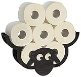 DanDiBo Toilettenpapierhalter Schaf Wand Schwarz Holz Toilettenrollenhalter WC Rollenhalter Ersatzrollenhalter Klopap