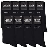 RØDER Business Socken für Herren im 9er Set • Elastische, bequeme Herrensocken mit Komfortbund • In Schwarz • 39-42 • Baumwolle • Anzug-Sock