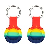 LGBTQ Schutzhülle für Apple Airtags, Regenbogenfarben, Gay Pride, 2 Stück