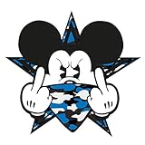 Finest Folia 2 Stück Aufkleber Gangster Mouse Sticker Autoaufkleber Maus Stinkefinger Mittelfinger für Auto Tankdeckel Heckscheibe Laptop Kühlschrank R109 (Nr. 2 Blau)