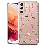 TULLUN Handyhülle für Samsung Galaxy S5 - Klare Hartplastik Abdeckung Wild Bienen und Blumen Stil Text - Bienen&B