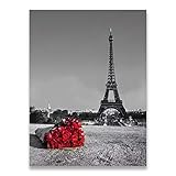 Bild auf Leinwand Paris Rote Rose Regenschirm Leinwand Malerei Künstlerische Konzeption Landschaft Poster Drucke Nordic Wandbild Dek