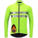 xiaoji Fahrradjacke Herren,Softshelljacke Herren,Warmes Fleecefutter, Winddichte Ärmel,Bequem Und Leicht,Saumkrallen Sind Eng, Ergonomisches Design,Herbst- Und Winterreiten, green,M