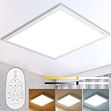 Dimmbar LED Deckenleuchte Ceiling Light Panel 45x45cm, 28W Quadrat Deckenlampe mit Fernbedienung Warm Natur Kalt Tageslicht 2700K-6500K Höhe Helligkeit für Wohnzimmer Schlafzimmer Büro Werk