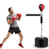 Reflex Boxing Bar - Professioneller Box Sack Mit Schwerem Ständer Und 360 ° Reflex Bar, Stand Boxsack Mit Höhenverstellung Für Erwachsene Training Boxing Boxing Speed ​​Ball Mit Saugnapfb