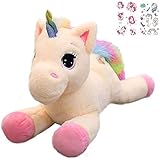 Georgie Porgy Plüsch Einhorn Farbblock Teddy Kuscheltier Tier Plüschtier für Kleinkind Kinder (Rosa 15')