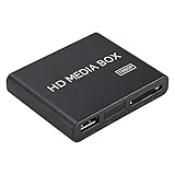 Richer-R Mini Full HD 1080P Media Player, Digital Mediaplayer 1080P RM/RMVB Media Player Box,Tragbar Media Player HDMI Video Audio mit Fernbedienung,Für MP3, MP4, USB-Festplatte Schwarz(EU)