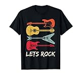 Lets Rock Rock n Roll Guitar Retro Gift Men Women Shirt T-S