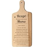 Spruchreif · XL Schneidebrett mit Griff und Öse · Küchenbrett aus Holz mit Gravur · Rezept Mama · Geschenk für die Mutter · Geburtstag (Rezept für eine besondere Mama)