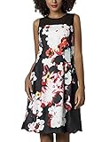 APART Damen Cocktailkleid mit Mesh, schwarz-Multicolor, 42