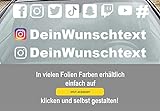 Social Media Aufkleber mit Wunschname - Dein Instagram oder andere Social-Media Plattform Name als Aufkleber für Autoscheiben - Handmade in Deutschland - Hier direkt bei Amazon g