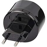 Brennenstuhl Reisestecker / Reiseadapter (Reise-Steckdosenadapter für: USA Steckdose und Euro Stecker) schw