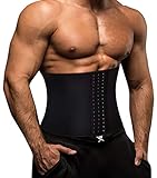 Gotoly Taille Trainer Fitness Gürtel Sauna Bauch Weg Herren Body Shaper Gewichtsverlust Korsett Fettverbrennung Taillenmieder Neoprene Schweiß Rückenbandage (Schwarz, L)