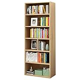 Industrielles Bücherregal aus Holz Offenes Bücherregal mit 6 Ebenen Freistehende Display-Lagerregale Organisationsmöbel für Wohnzimmer Schlafzimmer Home Office Küche Rustikales Hellb