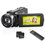 Videokamera Camcorder FHD 1080P 36MP 16X Digital Zoom, FHD IR Nachtsicht Camcorder 3.0 '' IPS LCD 270 Grad drehbarer Bildschirm Digitalkamera mit Fernbedienung, Vlogging Kamera Recorder für YouTub