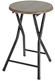 Spetebo Klapphocker aus Holz - Klappstuhl, Sitzhocker in schwarz/Natur - Metall Hocker mit runder Holz S