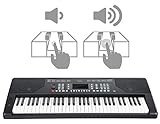 FunKey 61 Edition Touch Keyboard - 61 Tasten - Touch Response - 300 Sounds & 300 Rhythmen - Begleitautomatik und Lernfunktionen - USB-, Mikrofon- und Kopfhöreranschluss - Schw
